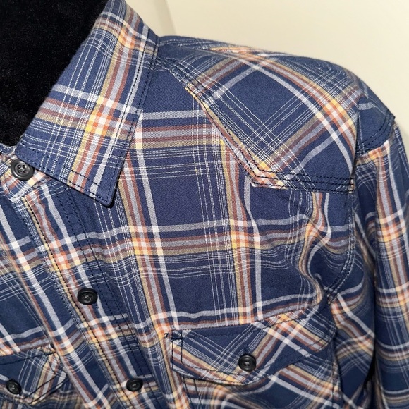 Converse Men’s Blue Multicolor Plaid Long Sleeve Button Down Shirt - Sz L - Picture 4 of 6